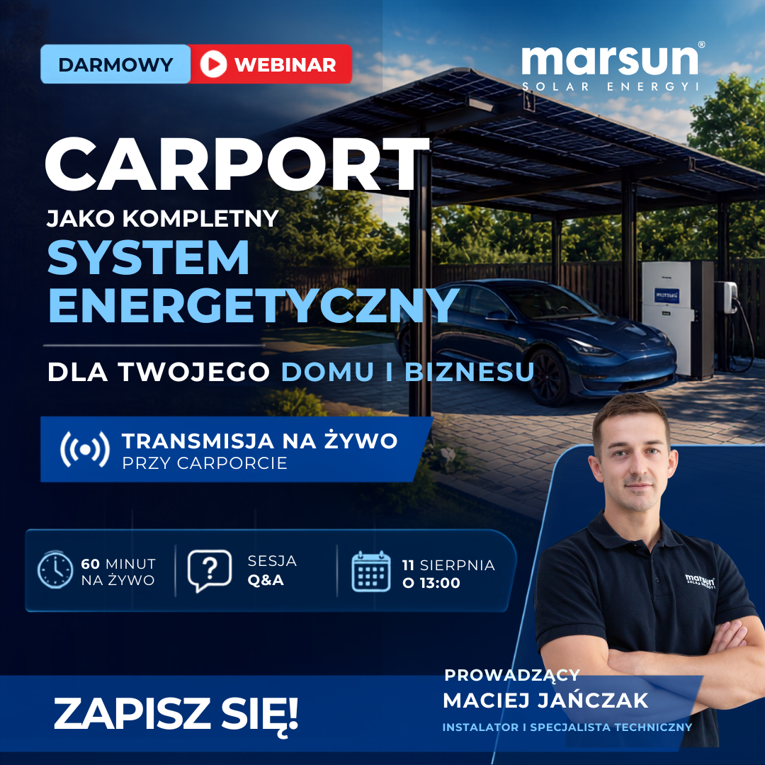 Carport jako kompletny system energetyczny — darmowy webinar